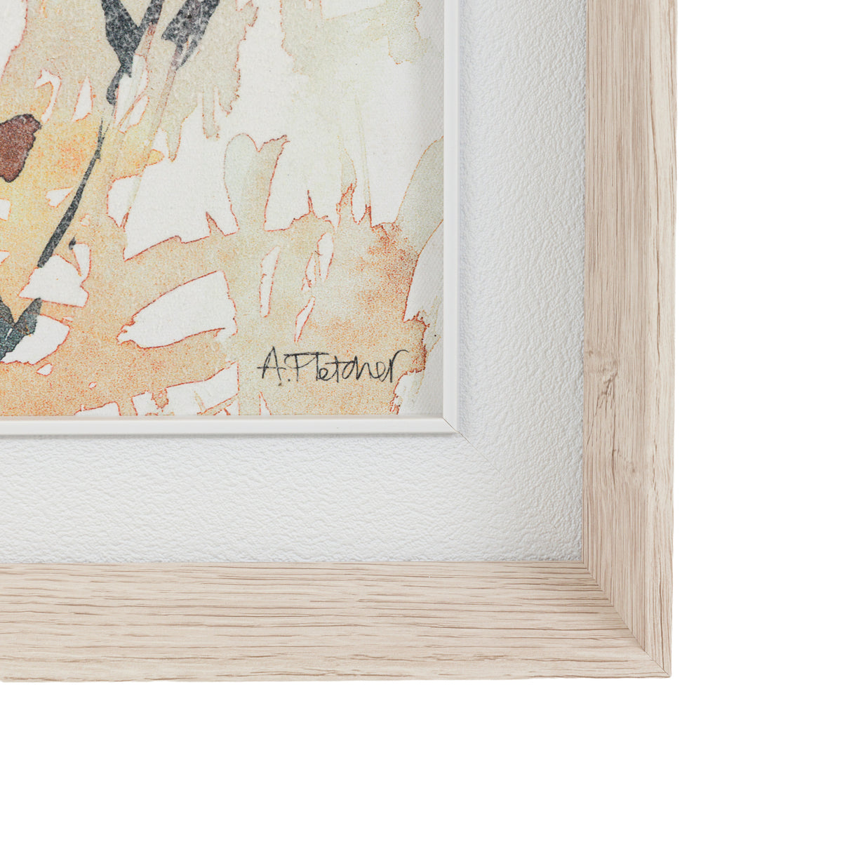 Gallery Direct Garden Notes Framed Canvas, close-up of the artwork and frame details