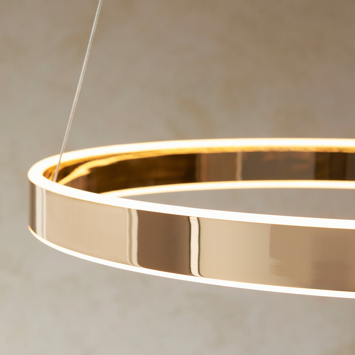 Gallery Direct Gen 1 Pendant Light French Gold Finish, close-up of the finish and design
