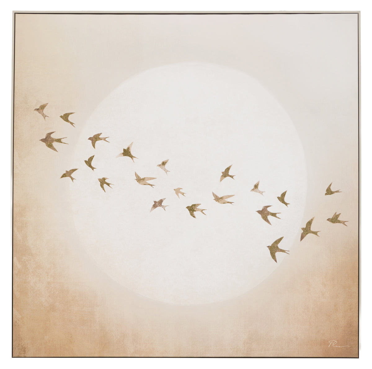 Gallery Direct Golden Fight Framed Canvas, complete product view