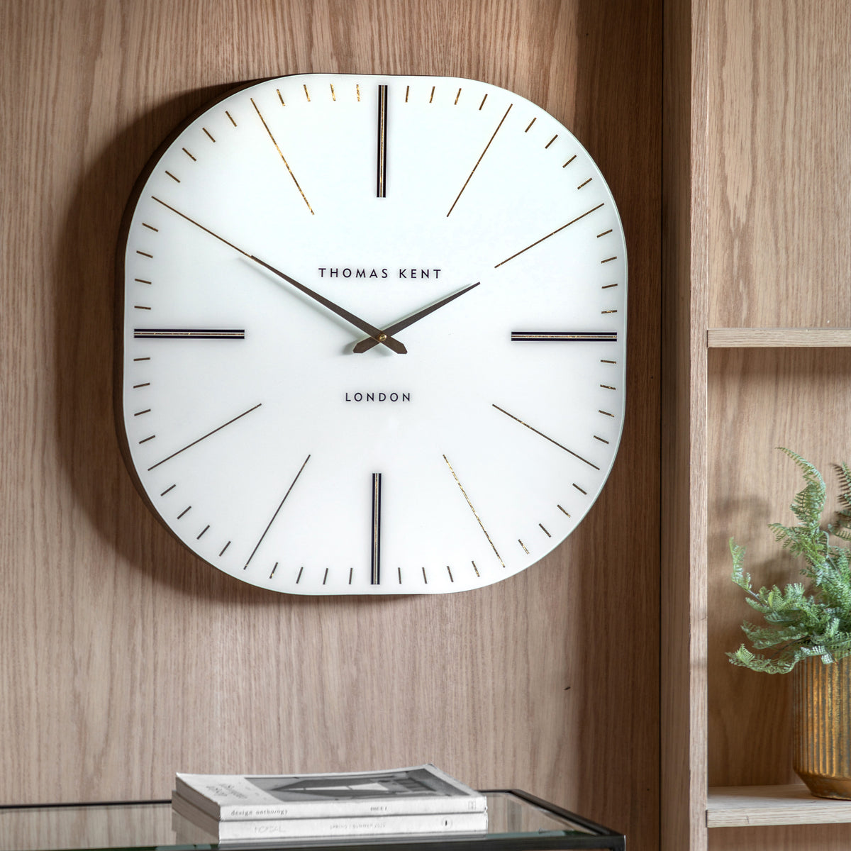 Gallery Direct Greenwich Wall Clock Snow White displayed in a styled interior