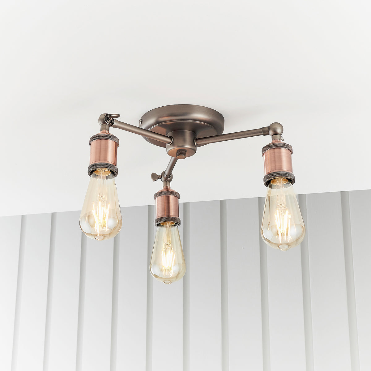 Gallery Direct Hal 3 Ceiling Light, styled in a room setting