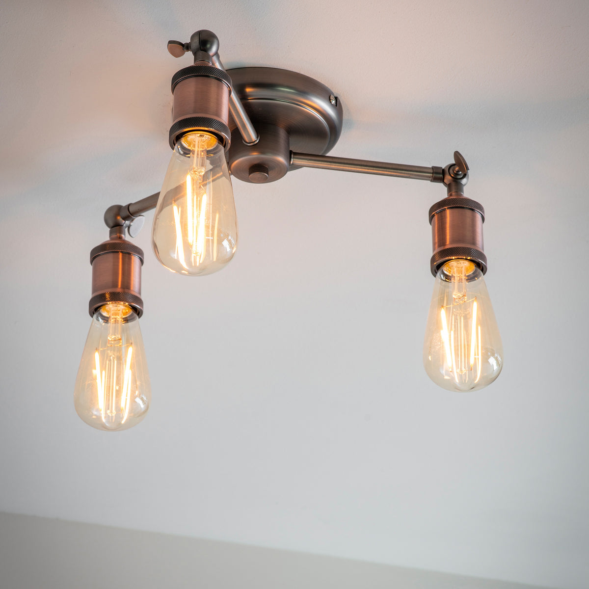 Gallery Direct Hal 3 Ceiling Light, styled in a room setting