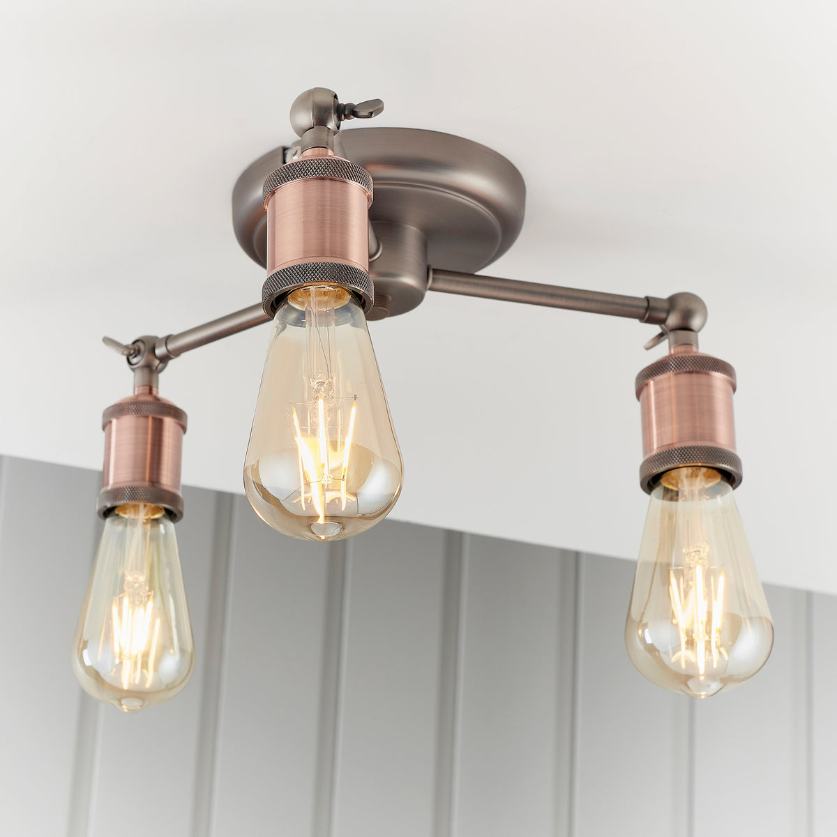 Gallery Direct Hal 3 Ceiling Light, styled in a room setting