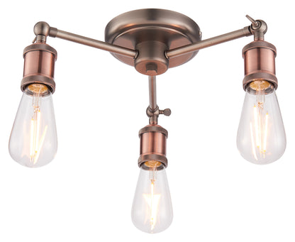 Gallery Direct Hal 3 Ceiling Light, complete product view on a white background