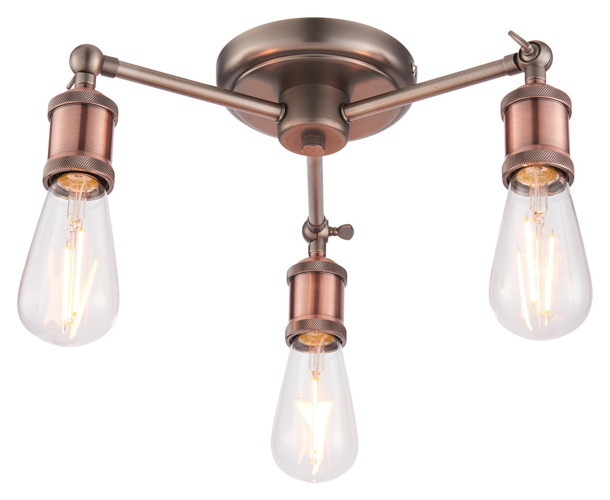 Gallery Direct Hal 3 Ceiling Light, complete product view on a white background