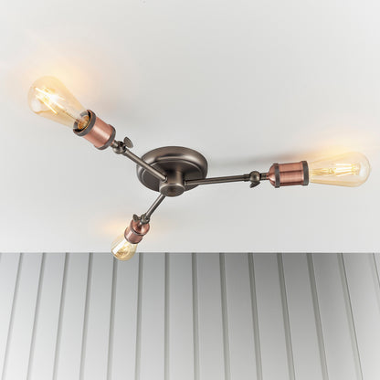 Gallery Direct Hal 3 Ceiling Light, close-up of the finish and design