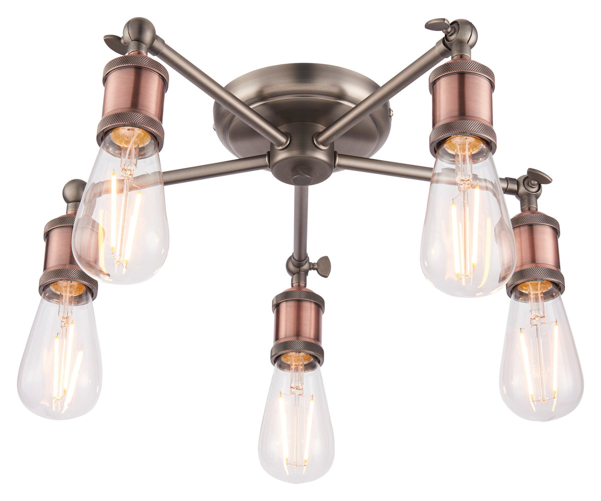 Gallery Direct Hal 5 Ceiling Light, complete product view on a white background