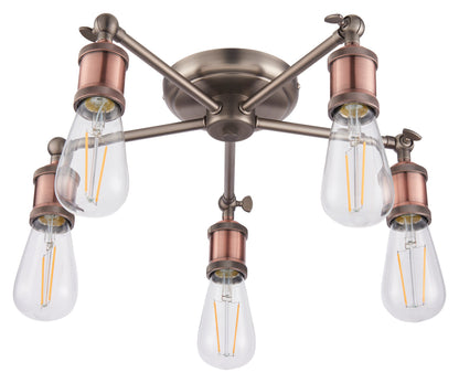 Gallery Direct Hal 5 Ceiling Light, complete product view on a white background