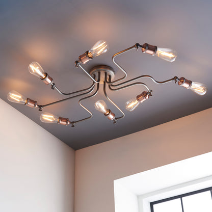 Gallery Direct Hal 8 Ceiling Light, styled in a room setting