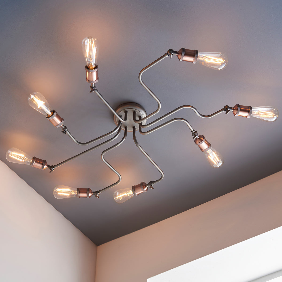Gallery Direct Hal 8 Ceiling Light, styled in a room setting