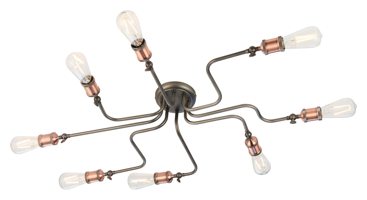Gallery Direct Hal 8 Ceiling Light, complete product view on a white background