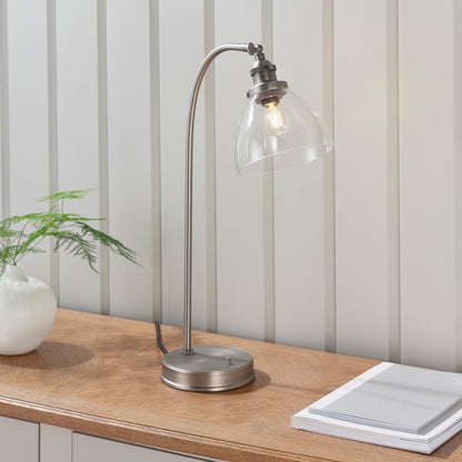 Gallery Direct Hansen 1 Table Light Brushed Silver, styled in a room setting