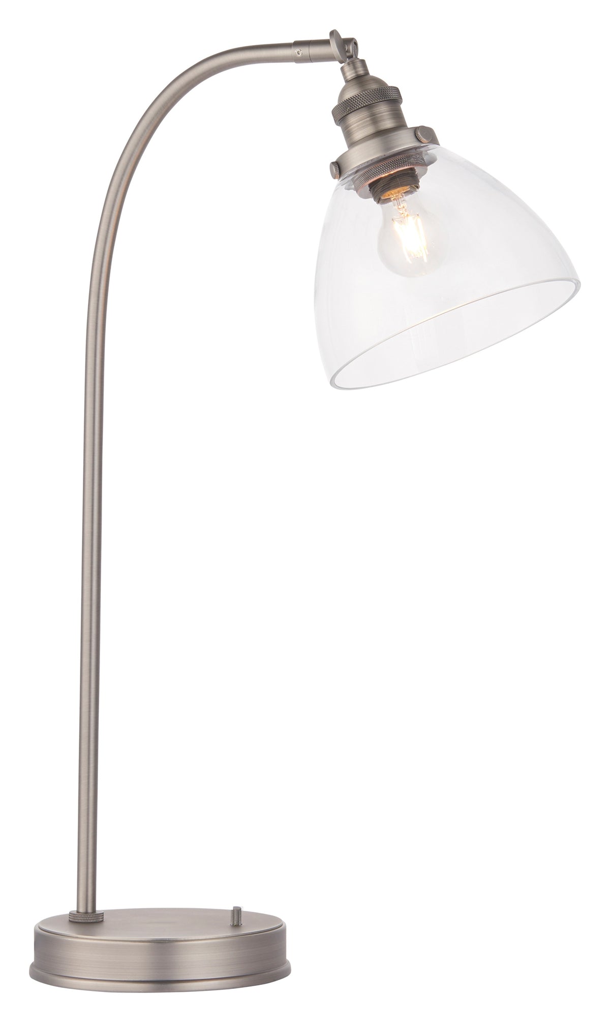 Gallery Direct Hansen 1 Table Light Brushed Silver, complete product view on a white background