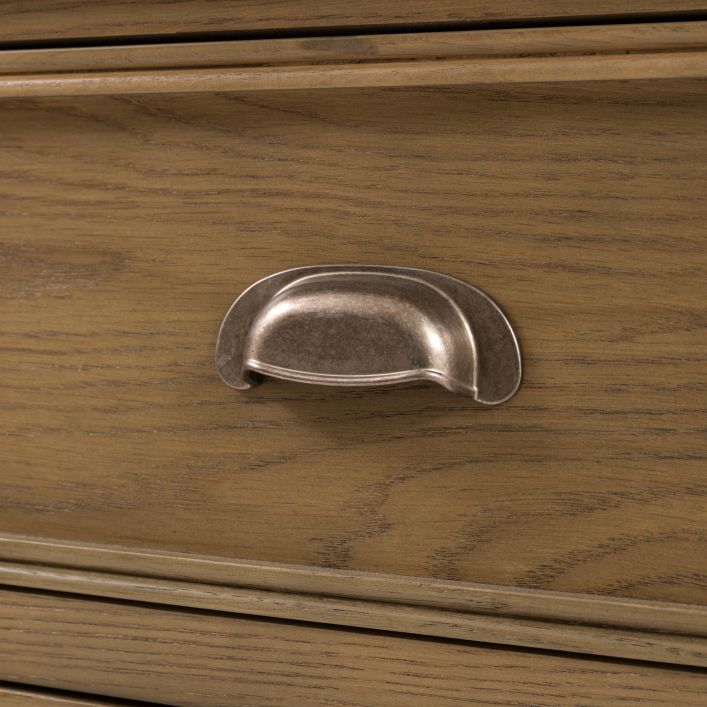 Gallery Direct Hardwick 2 Door 1 Drawer Sideboard constructed from solid oak wood and veneers with chic metal hardware