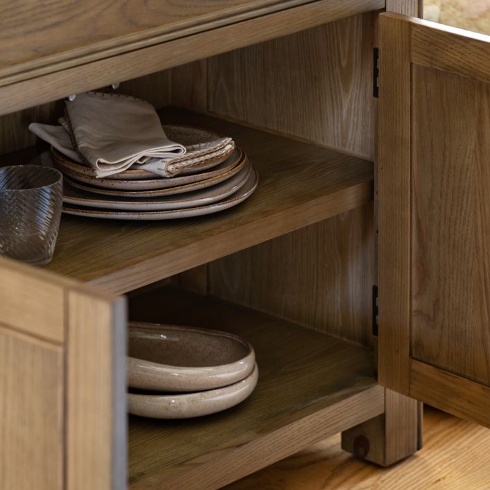 Gallery Direct Hardwick Sideboard features 1 top drawer and a lower cupboard with internal shelving for storage