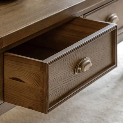 Gallery Direct Hardwick Coffee Table features 2 Drawers with chic metal pull handles in a natural warm wood finish