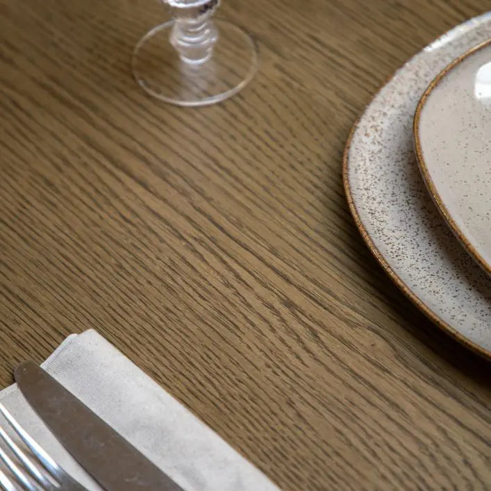 Gallery Direct Hardwick Extending Dining Table constructed from natural oak wood and veneers 