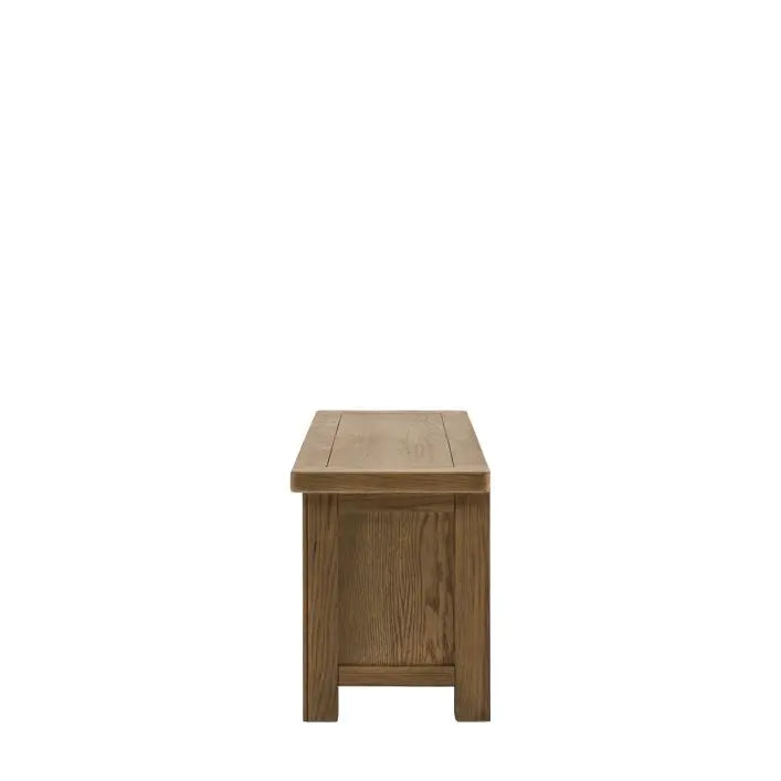 Gallery Direct Hardwick Media Unit crafter with oak solids and veneers with a warm natural wood finish