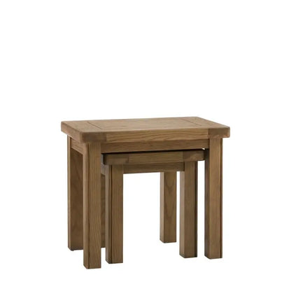 Gallery Direct Hardwick Nest of 2 Tables can be stacked together of positioned independently for a versatile use throughout the home