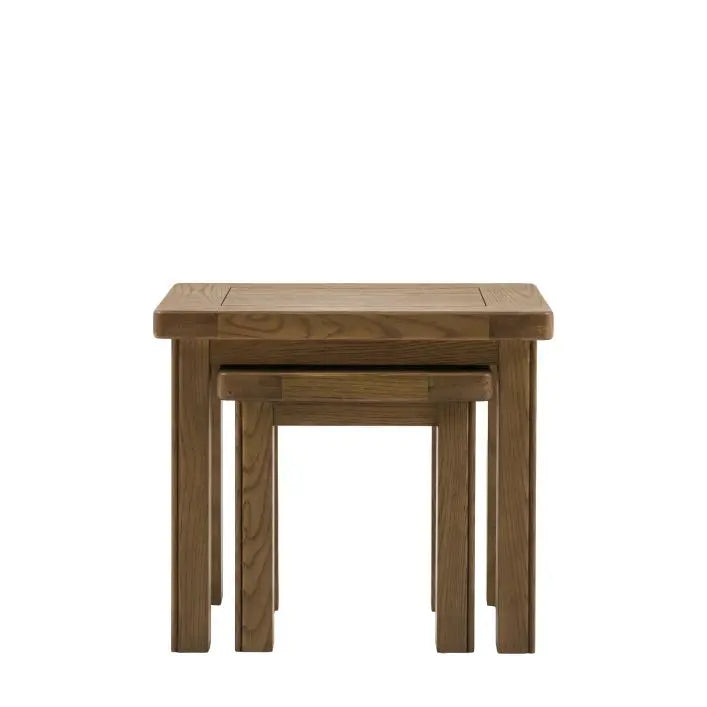 Gallery Direct Hardwick Nest of 2 Side Rectangular Tables crafted from solid oak woods and veneers