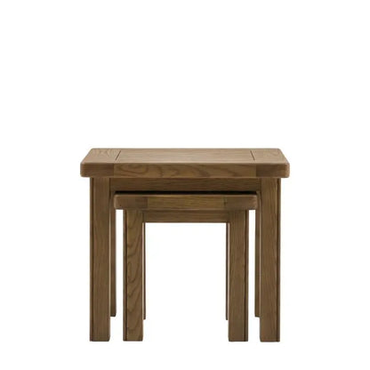 Gallery Direct Hardwick Nest of 2 Side Rectangular Tables crafted from solid oak woods and veneers