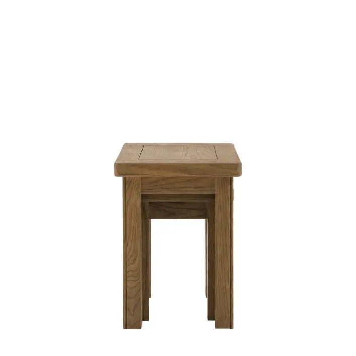 Gallery Direct Hardwick Nest of 2 Tables crafted from solid oak woods and veneers with a warm natural finish