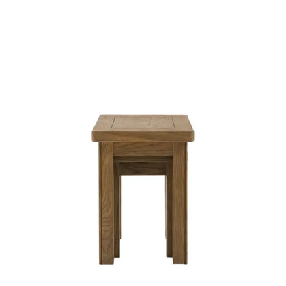 Gallery Direct Hardwick Nest of 2 Tables crafted from solid oak woods and veneers with a warm natural finish