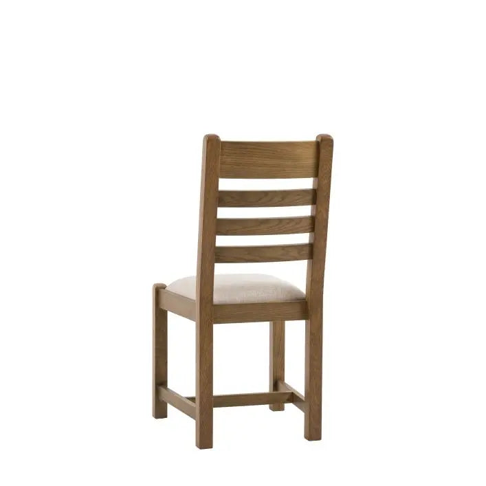 Gallery Direct Hardwick Pair of Dining Chairs with a slatted back rest, robust wooden frame and a generously padded seat 