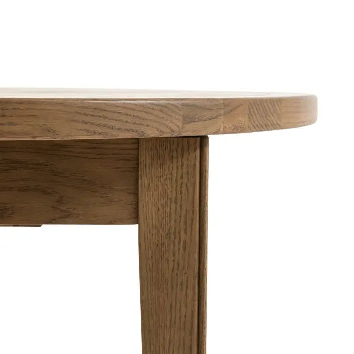 Gallery Direct Hardwick Round Extending Dining Table crafted from solid oak woods and veneers