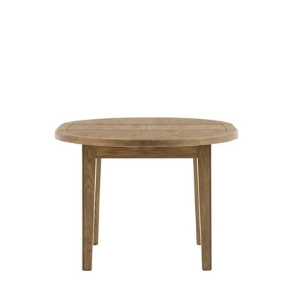 Gallery Direct Hardwick Extending Dining Table with ingenious extending mechanism taking it from a round 4 seater to an oval 6 seat table