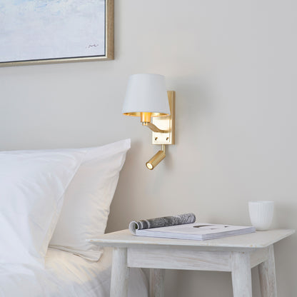 Gallery Direct Harvey Wall Light Brushed Gold, styled in a room setting