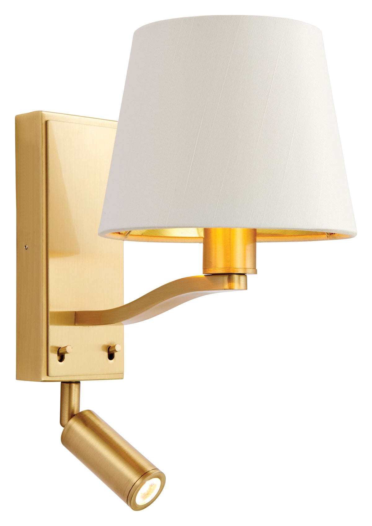 Gallery Direct Harvey Wall Light Brushed Gold, complete product view on a white background