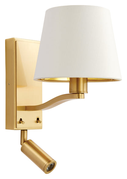 Gallery Direct Harvey Wall Light Brushed Gold, complete product view on a white background