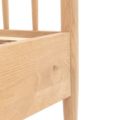 Gallery Direct Hatfield 4ft 6 Double Spindle Bed has a solid oak wood frame with spindle headboard 