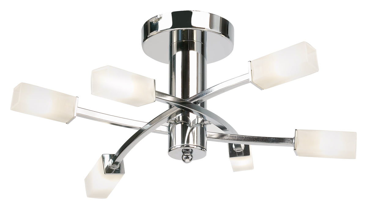 Gallery Direct Havana 6 Ceiling Lamp Chrome, complete product view on a white background