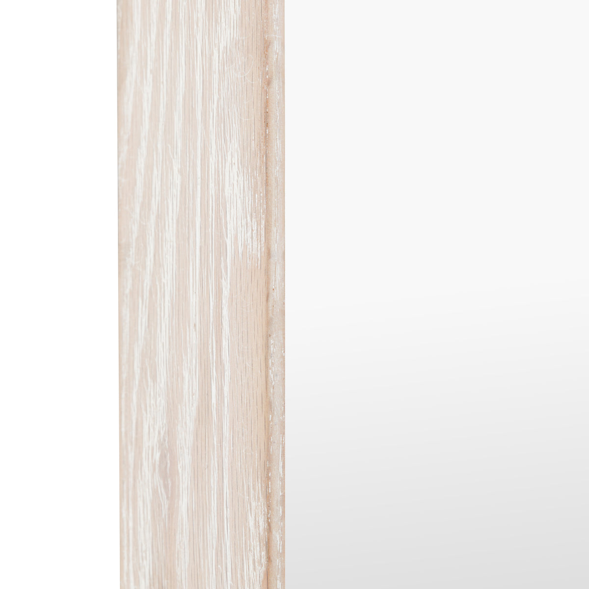 Gallery Direct Helsinki Arch Leaner Mirror Limed Oak, close-up of the mirror and frame details