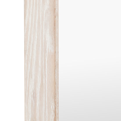 Gallery Direct Helsinki Arch Leaner Mirror Limed Oak, close-up of the mirror and frame details