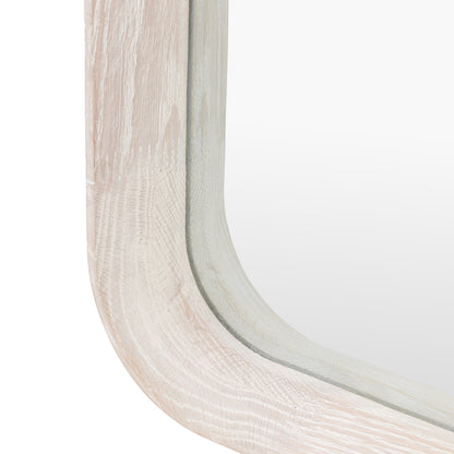 Gallery Direct Helsinki Arch Leaner Mirror Limed Oak, close-up of the mirror and frame details