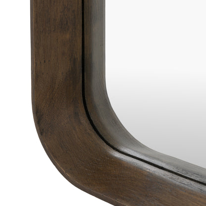 Gallery Direct Helsinki Arch Leaner Mirror Walnut, close-up of the mirror and frame details