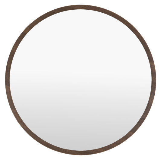 Gallery Direct Helsinki Round Mirror Walnut, complete product view