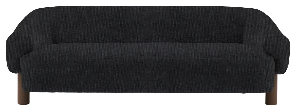 Gallery Direct Heston 3 Seater Sofa in Verona Carbon Ebony Leg upholstery, product view