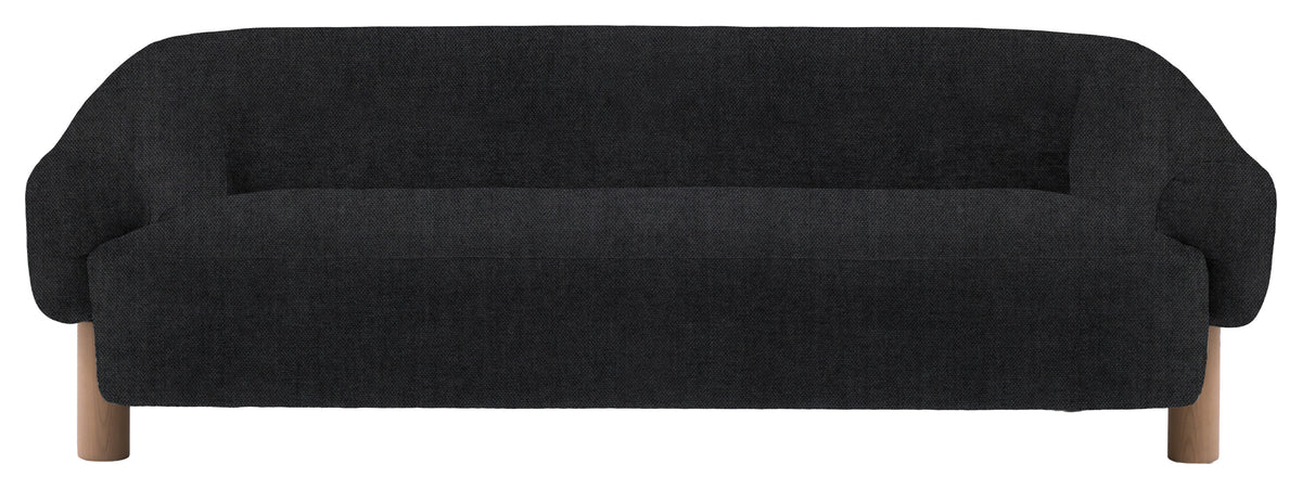 Gallery Direct Heston 3 Seater Sofa in Verona Carbon Grey Leg upholstery, product view