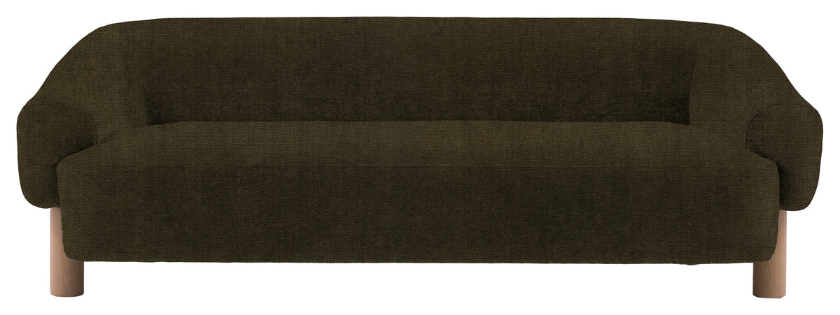 Gallery Direct Heston 3 Seater Sofa in Verona Seaweed Grey Leg upholstery, product view