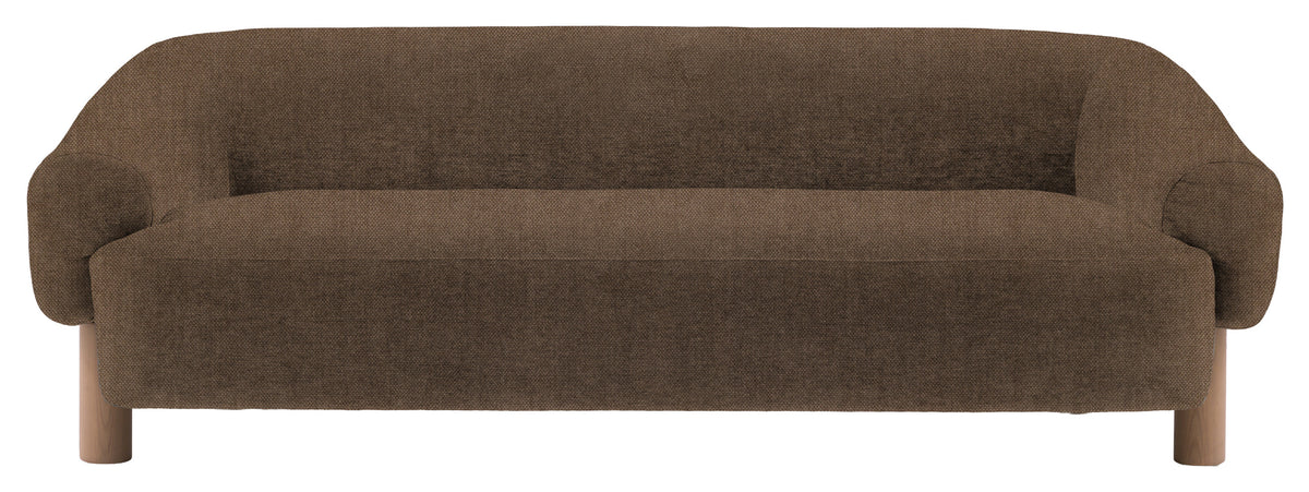 Gallery Direct Heston 3 Seater Sofa in Verona Sepia Grey Leg upholstery, product view