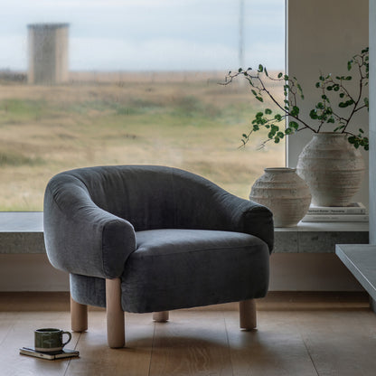 Gallery Direct Heston Armchair styled in a living room