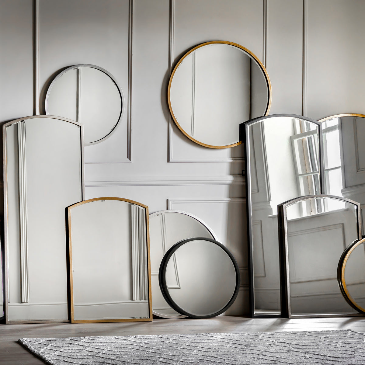 Gallery Direct Higgins Round Antique Silver displayed in a styled interior