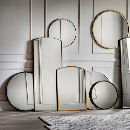 Gallery Direct Higgins Round Mirror Black displayed in a styled interior