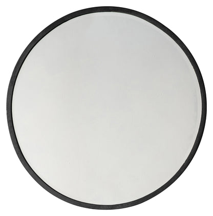 Gallery Direct Higgins Round Mirror Black, complete product view