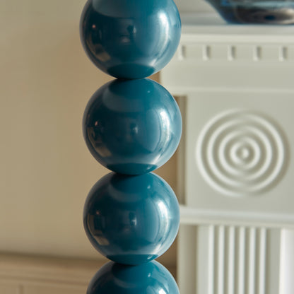 Gallery Direct Higgledy Floor Lamp Base Gloss Marlin Blue Paint, close-up of the finish and design