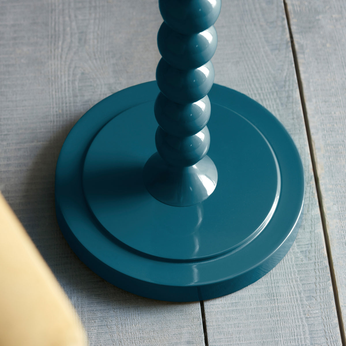 Gallery Direct Higgledy Floor Lamp Base Gloss Marlin Blue Paint, close-up of the finish and design